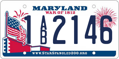 MD license plate 1AB2146
