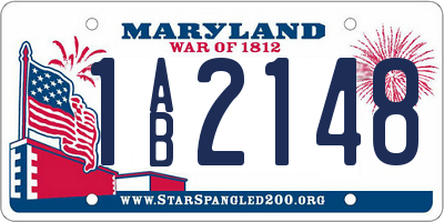 MD license plate 1AB2148