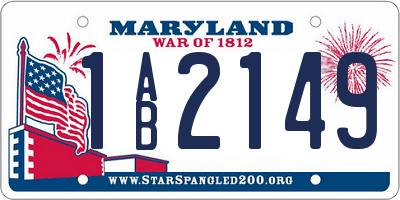MD license plate 1AB2149