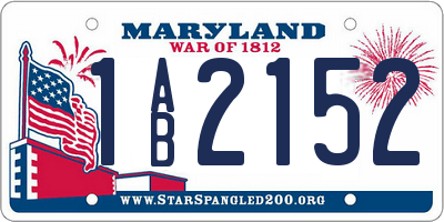 MD license plate 1AB2152