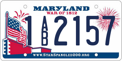 MD license plate 1AB2157