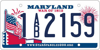 MD license plate 1AB2159
