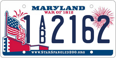 MD license plate 1AB2162