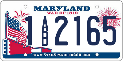 MD license plate 1AB2165
