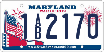 MD license plate 1AB2170