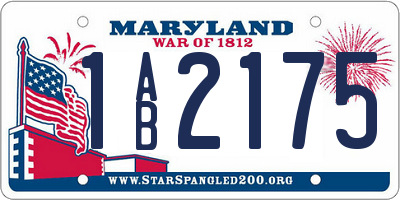 MD license plate 1AB2175