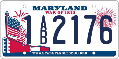 MD license plate 1AB2176