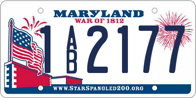 MD license plate 1AB2177