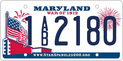 MD license plate 1AB2180