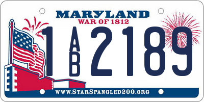 MD license plate 1AB2189