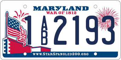MD license plate 1AB2193