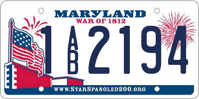 MD license plate 1AB2194