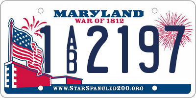 MD license plate 1AB2197
