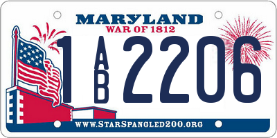 MD license plate 1AB2206