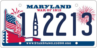 MD license plate 1AB2213