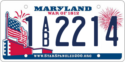 MD license plate 1AB2214
