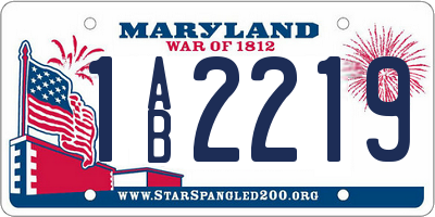 MD license plate 1AB2219