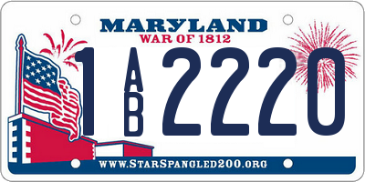 MD license plate 1AB2220