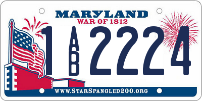 MD license plate 1AB2224