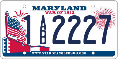 MD license plate 1AB2227