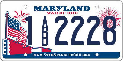 MD license plate 1AB2228