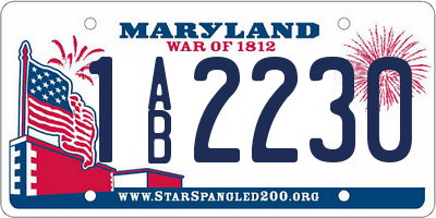 MD license plate 1AB2230