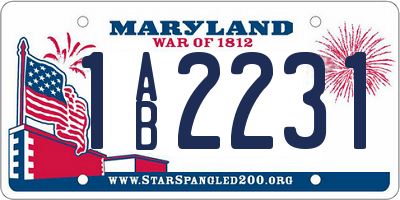 MD license plate 1AB2231