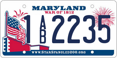 MD license plate 1AB2235