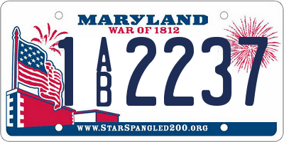 MD license plate 1AB2237