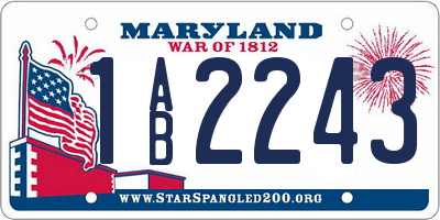 MD license plate 1AB2243