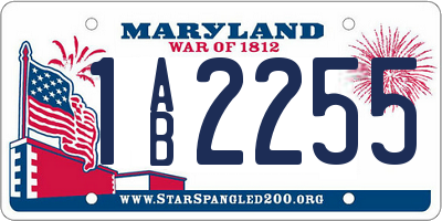 MD license plate 1AB2255