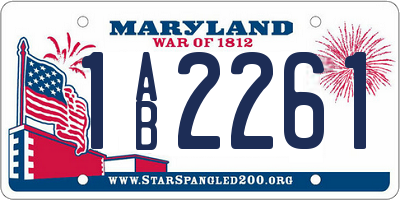 MD license plate 1AB2261