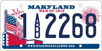 MD license plate 1AB2268
