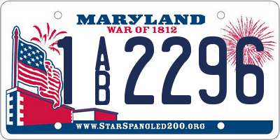 MD license plate 1AB2296