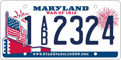MD license plate 1AB2324