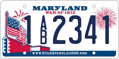 MD license plate 1AB2341