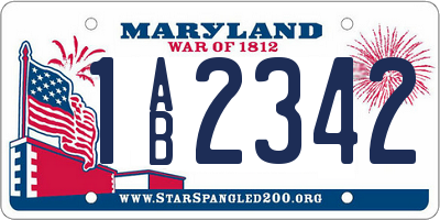 MD license plate 1AB2342