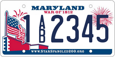 MD license plate 1AB2345