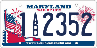MD license plate 1AB2352