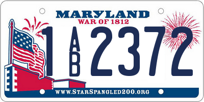 MD license plate 1AB2372