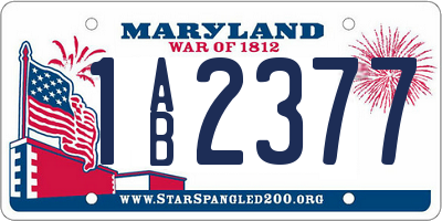 MD license plate 1AB2377