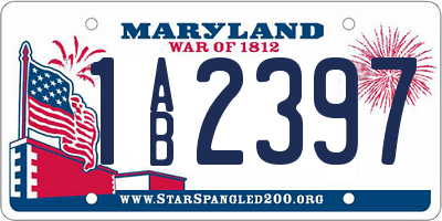 MD license plate 1AB2397
