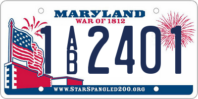 MD license plate 1AB2401