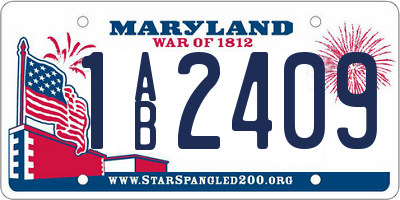 MD license plate 1AB2409