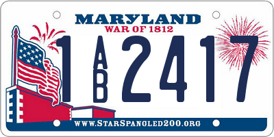 MD license plate 1AB2417