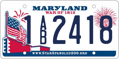 MD license plate 1AB2418