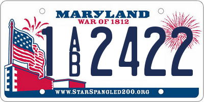 MD license plate 1AB2422