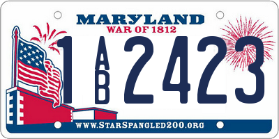 MD license plate 1AB2423