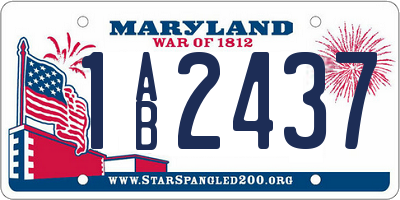 MD license plate 1AB2437