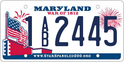 MD license plate 1AB2445